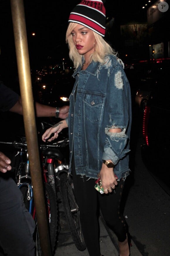 Rihanna à la sortie du restaurant Emilio's Ballato à New York, le 13 mars 2012.