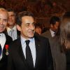 Jean-Claude Jitrois, Nicolas Sarkozy et Carla Bruni à l'Élysée où le président a décoré onze personnalités du monde des arts et du spectacle, le 14 mars 2012.