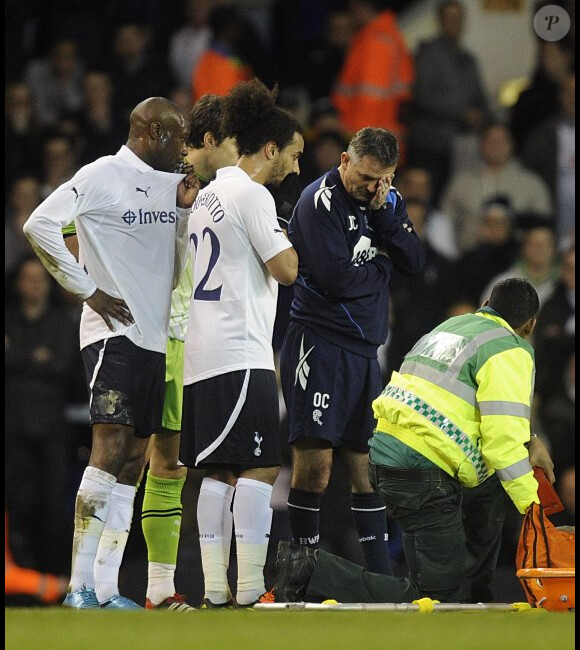 Fabrice Muamba, victime d'un arrêt cardiaque le 17 mars 2012 lors d'un match entre Bolton et Tottenham