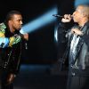 Jay-Z et Kanye West lors du défilé Victoria's Secret en novembre 2011.