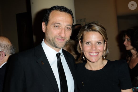 Laura Tenoudji et Frank Tapiro le 27 mars 2012 au Théâtre des Champs Elysées pour le Gala Scopus