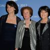 Catherine Belais, Beate Klarsfeld et Martine Dassault le 27 mars 2012 au Théâtre des Champs Elysées pour le Gala Scopus