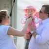 Autumn et Peter Phillips et leur fille Savannah le 24 mars 2012 à Gatcombe