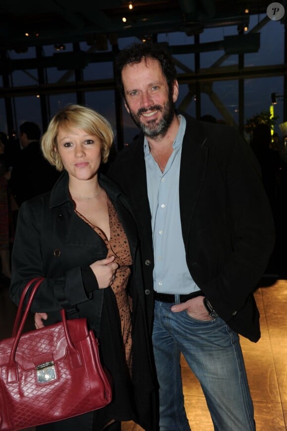 Christian Vadim et son épouse à la soirée Nicolas Feuillate, à Paris. Avril 2012
