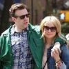 Olivia Wilde et son petit ami Jason Sudeikis : une journée romantique au soleil pour les amoureux dans les rues de Manhattan le 14 avril 2012 à New York