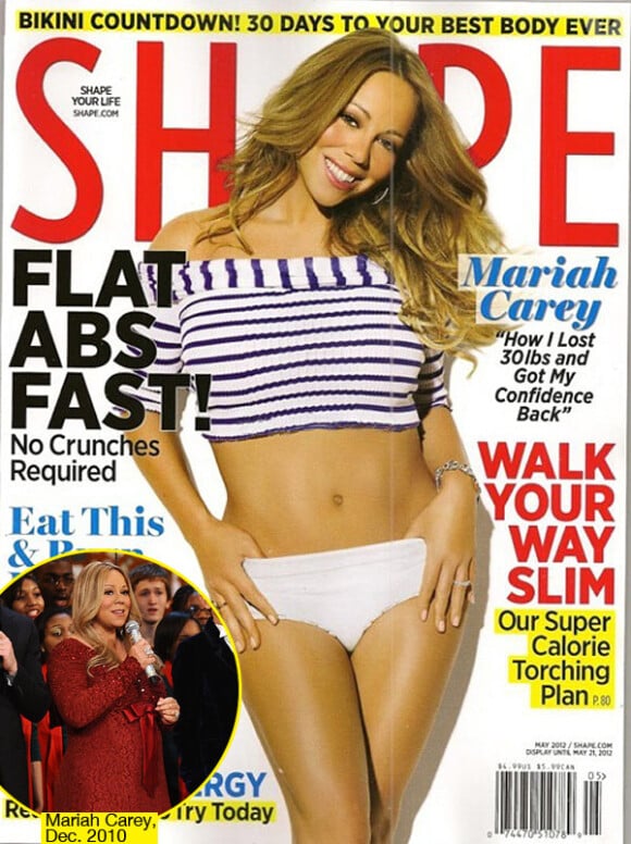 Mariah Carey en couverture du magazine Shape pour le mois de mai 2012
