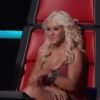 Christina Aguilera sur le plateau de The Voice, le 16 avril 2012.