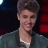 Justin Bieber sur le plateau de The Voice, le 16 avril 2012.