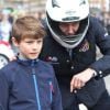 Le prince Joachim de Danemark avec son fils le prince Felix (9 ans), à l'International Racing Festival de Copenhague le 22 avril 2012.