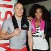 Serena Williams et Georges St-Pierre dans une salle de sport à New York le 26 avril 2012 à New York