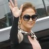 Jennifer Lopez, stylée, arrive à sa conférence de presse au Boulevard3 à Los Angeles. Le 30 avril 2012.