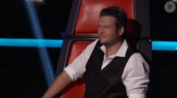 Blake Shelton, le choach de Jermaine Paul durant la finale de The Voice US, sur NBC, les 7 et 8 mai 2012.