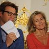 Laurent Delahousse et Claire Chazal lors de la conférence de presse pour le lancement de la troisième édition de La flamme Marie Claire, à Paris, le 10 mai 2012