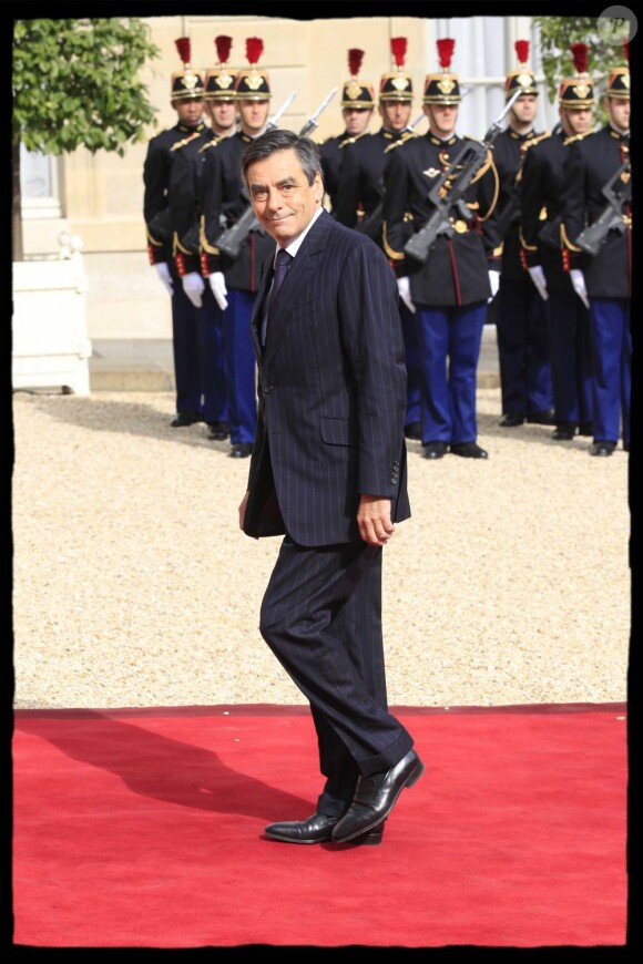 François Fillon arrive à l'Elysée pour la passation de pouvoir, le 15 mai 2012.
