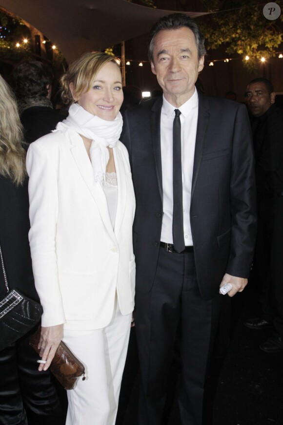 Julie Ferrier et Michel Denisot à la remise des prix Audi Talents Awards dans les catégories musique et court-métrages à la Villa Inrocks, à Cannes le 17 mai 2012