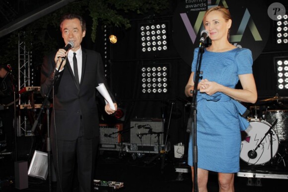 Michel Denisot et Julie Ferrier à la remise des prix Audi Talents Awards dans les catégories musique et court-métrages à la Villa Inrocks, à Cannes le 17 mai 2012
