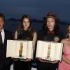 Sean Penn, Shailene Woodley, Ezra Miller et Caroline Scheufele-Gruosi lors de la soirée des Trophées Chopard à Cannes le 17 mai 2012
