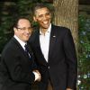 François Hollande et Barack Obama se rencontrent à Camp David, pour la première visite aux Etats-Unis du nouveau président français, le 18 mai 2012