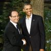 François Hollande et Barack Obama se rencontrent à Camp David, pour la première visite aux Etats-Unis du nouveau président français, le 18 mai 2012