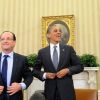 François Hollande et Barack Obama se rencontrent à Washington, pour la première visite aux Etats-Unis du nouveau président français, le 18 mai 2012