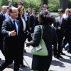 François Hollande arrive avec sa compagne Valérie Treiweiler à l'ambassade de France de Washington, le 18 mai 2012