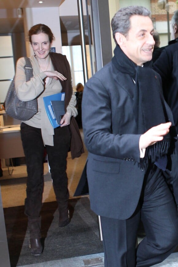Nathalie Kosciusko-Morizet et Nicolas Sarkozy à Paris, le 19 avril 2012.