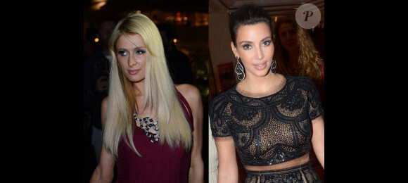 Paris Hilton et Kim Kardashian à Cannes le 22 mai 2012 (photomontage)