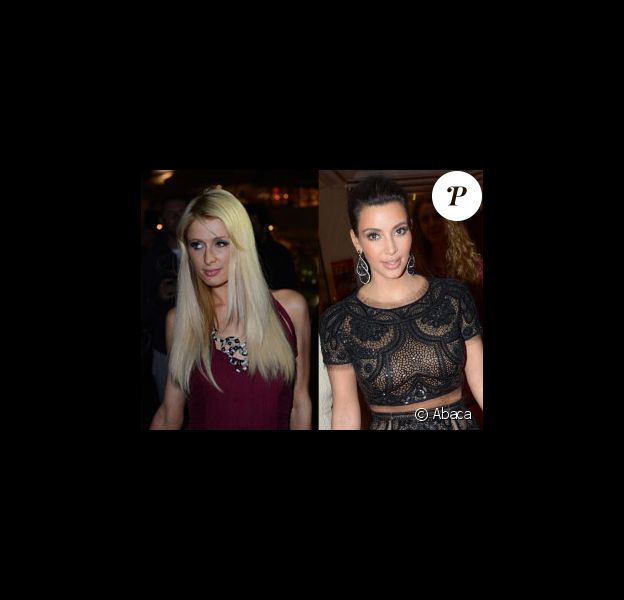 Paris Hilton et Kim Kardashian à Cannes le 22 mai 2012 (photomontage)