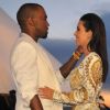 Kanye West et Kim Kardashian, stylés et amoureux, assistent à l'avant-première du film Cruel Summer. Cannes, le 23 mai 2012.
