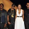 Pusha T., Big Sean, Teyana Taylor et D'Banj apportaient leur soutien à leur mentor Kanye West lors de l'avant-première de son film Cruel Summer. Cannes, le 23 mai 2012.