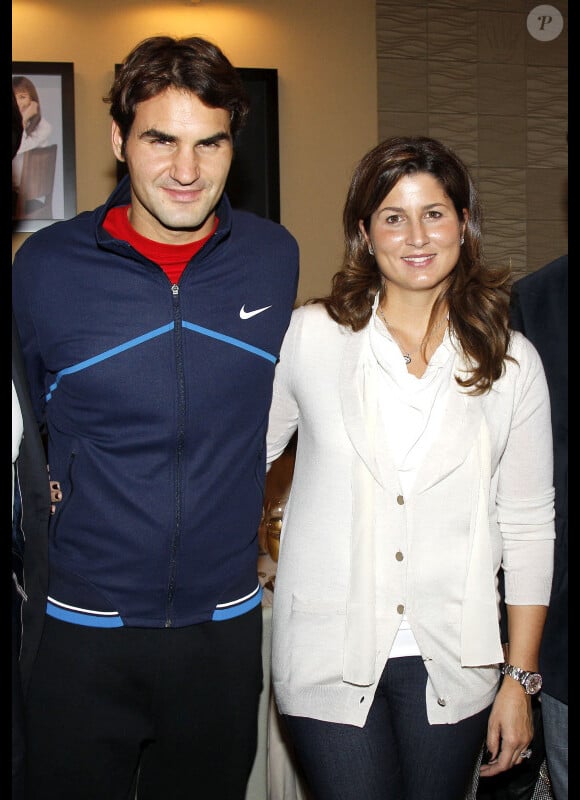 Roger Federer et sa femme Mirka le 12 novembre 2011 à Paris Bercy