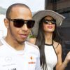 Lewis Hamilton et Nicole Scherzinger dans le paddock du Grand Prix de Monaco le 27 mai 2012