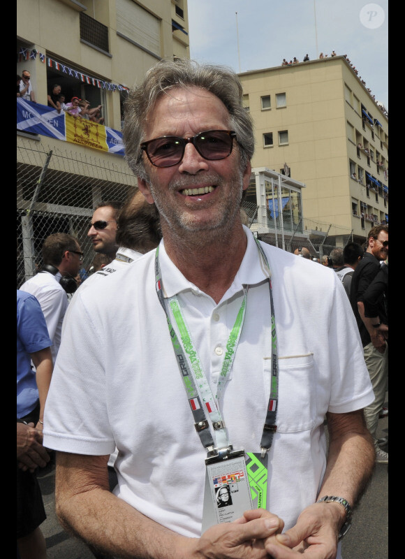 Eric Clapton dans le paddock du Grand Prix de Monaco le 27 mai 2012