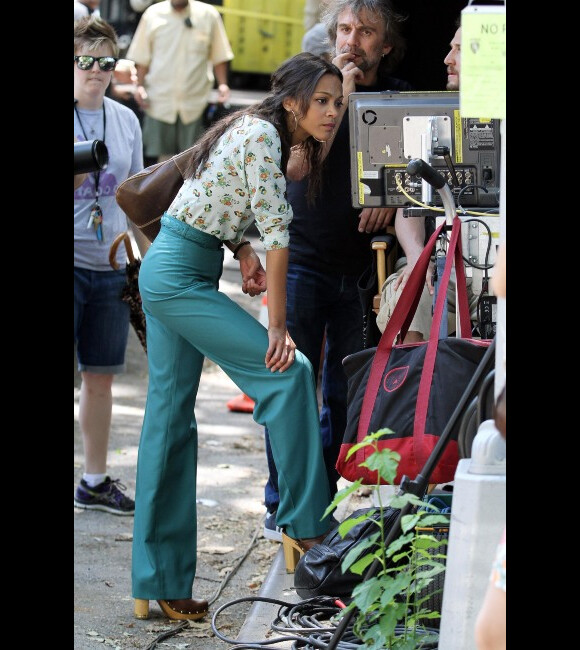 Zoe Saldana sur le tournage du film Blood Ties à New York - 1er juin 2012