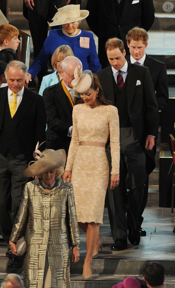 Reception au Westminster Hall après la messe pour le jubilé de diamant de la reine Elizabeth II en la cathédrale Saint Paul, à Londres, le 5 juin 2012.