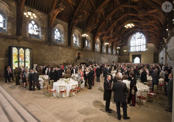 Déjeuner au Westminster Hall présidé par le prince William et Kate Middleton après la messe pour le jubilé de diamant de la reine Elizabeth II en la cathédrale Saint Paul, à Londres, le 5 juin 2012.