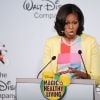 Digne, Michelle Obama lors d'une l'annonce de l'engagement de Walt Disney, dans la lutte contre l'obésité, à Washington le 5 juin 2012