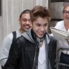 Justin Bieber à la sortie de la radio BBC One, le mercredi 6 juin 2012 à Londres.