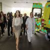 La princesse Mary de Danemark en visite au service neurologique de l'hôpital Glostrup de Copenhague, le 13 juin 2012. La princesse est marraine de la Danish Brain injury Association.