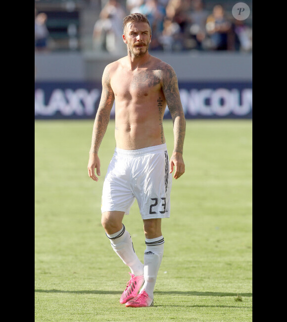 David Beckham s'exhibe le 17 juin 2012 à Carson lors de la victoire du Galaxy de Los Angeles face aux Timbers de Portland (1-0)