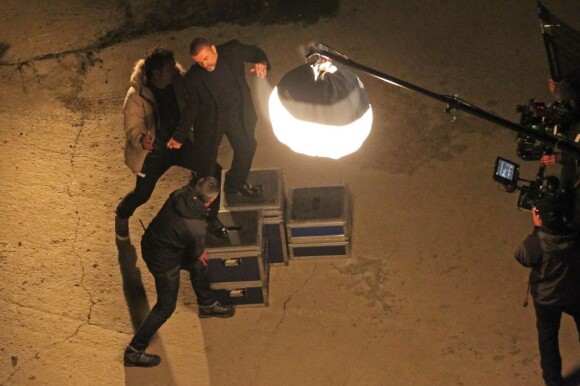 George Michael en grande forme sur le tournage de son nouveau clip à Londres, le 9 juin 2012.