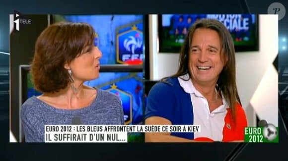 Francis Lalanne et Nathalie Iannetta sur I>Télé reprend une chanson composée pour Laurent Blanc, surnommé Le Président, le mardi 19 juin 2012