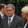 Jean-Michel Larqué lors des obsèques de Thierry Roland le 21 juin 2012 en l'église Sainte-Clotilde à Paris