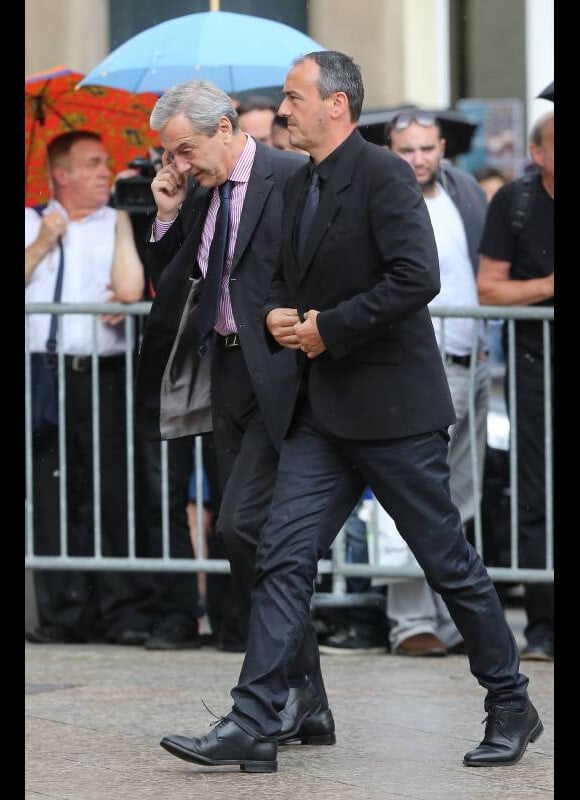 Daniel Bilalian lors des obsèques de Thierry Roland le 21 juin 2012 en l'église Sainte-Clotilde à Paris