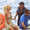 Victoria Silvestedt en famille avec son frère et son fiancé Maurice passe la journée en mer sur un yacht dans la baie de Monaco le 24 juin 2012