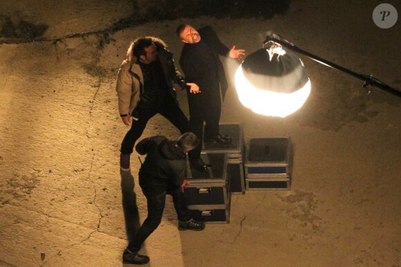 Sur le tournage du clip White Light de George Michael, à Londres, le 9 juin 2012.