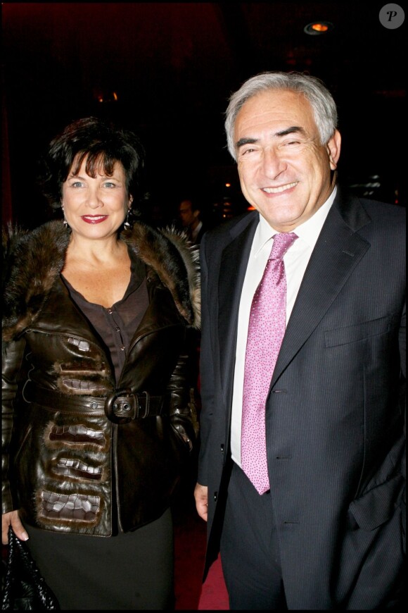 Anne Sinclair et Dominique Strauss-Kahn à Paris, le 12 février 2007.
