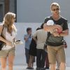 Elsa Pataky, Chris Hemsworth et leur petite India Rose, à Madrid, le mercredi 4 juillet 2012.