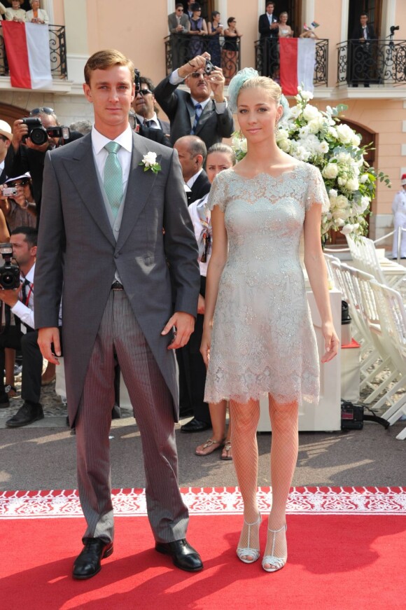 Pierre Casiraghi et Beatrice Borromeo au mariage du prince Albert et de la princesse Charlene le 2 juillet 2011.