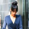 Rihanna quitte son hôtel le Gansevoort pour se rendre à l'enterrement de sa grand-mère Dolly. New York, le 6 juillet 2012.
